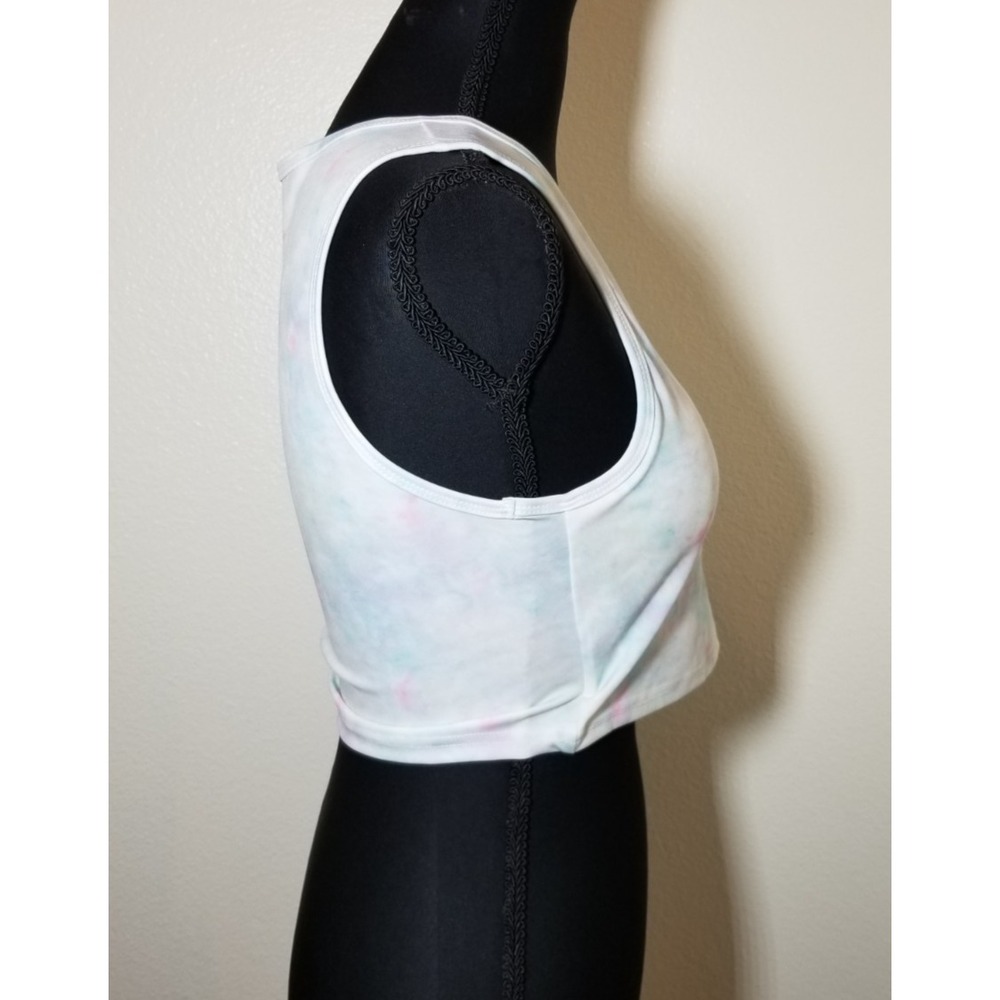 Nicole Miller Sports Bra Crop Tank Top Pastel Tie Dye Active Athletic Lounge NWT - Picture 2 of 9